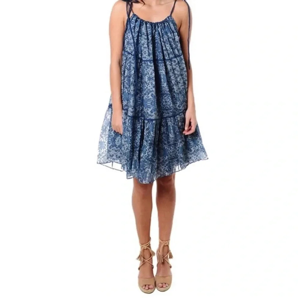 Carolina K 3 Way Dress Chicken Print Cotton /Silk Sz XS Maxi Skirt Dress - Picture 6 of 8